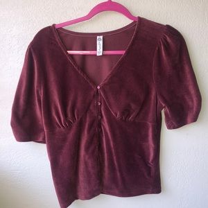 American Rag velvet tea top